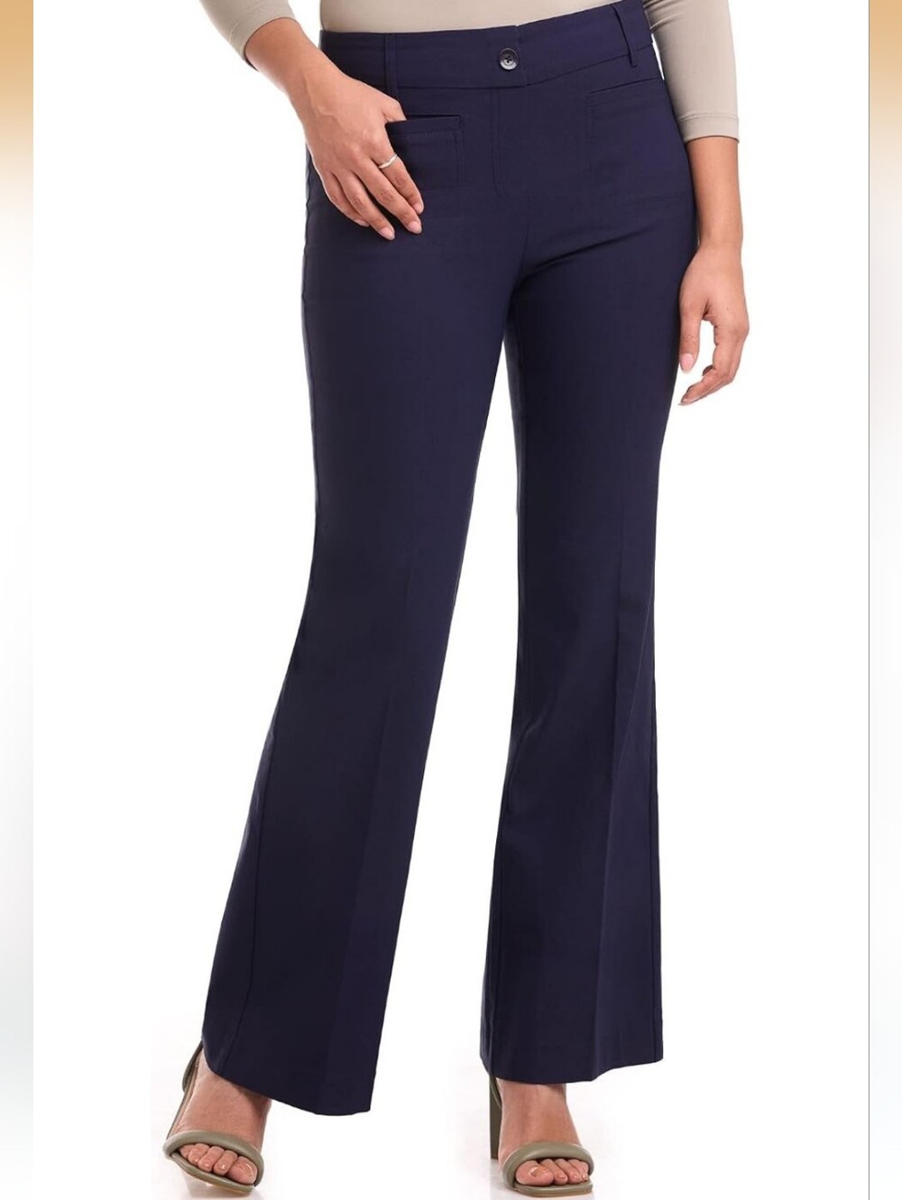 Women's Navy Blue Flare Dress Pants Rekucci 16